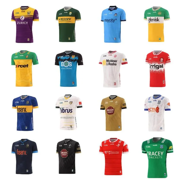 2024 2025 GAA Maglia da rugby Dublino Giù Louth Antrim Wexford Wicklow Laois MAYO Hurling Derry Westmeath Limerick Cork Donegal Irlanda Fermanagh Tyrone Tipperary