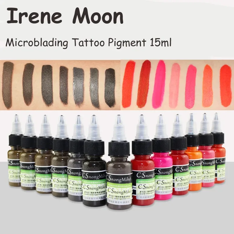 Bläck 15 ml mikroblading tatuering målar ögonbryn emulsion tatueringar bläck vätska permeablend pigment permanent makeup mikropigmentering färg
