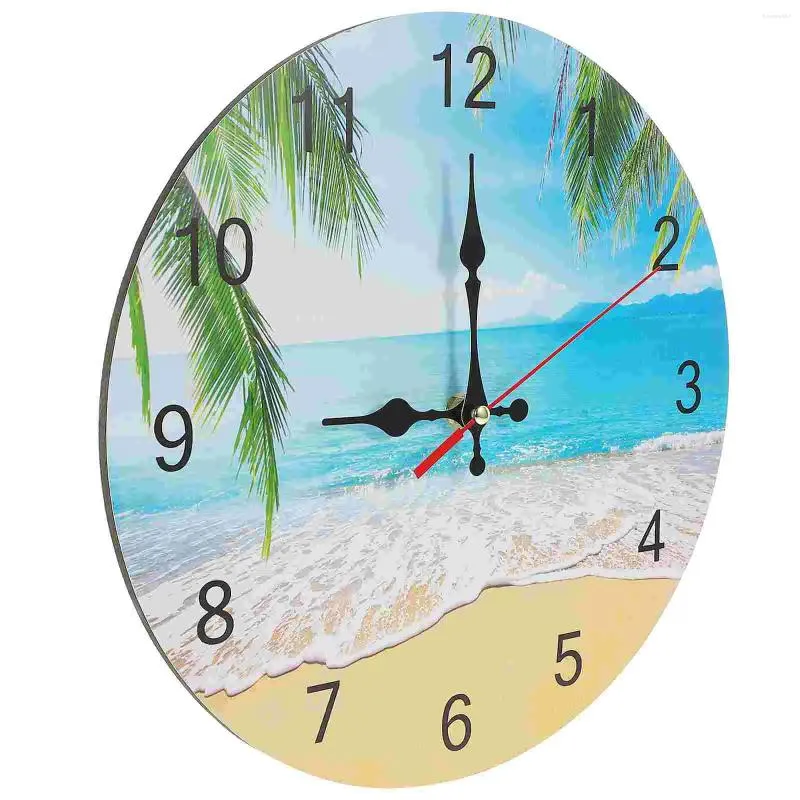 Wall Clocks Beach Landscape For Home Decorate Scenery Designed Creative Hanging Household