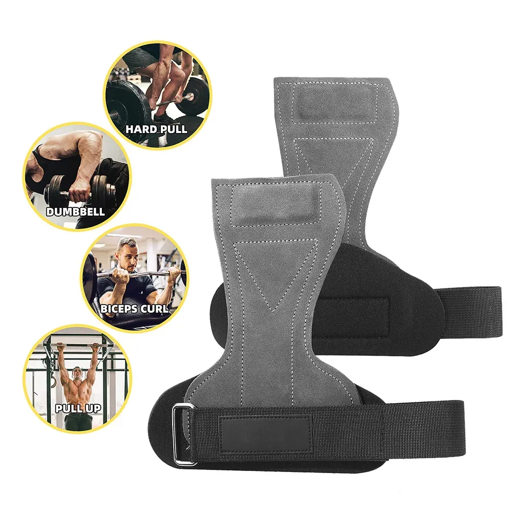 1 Pair Figure 8 Weightlifting Bands Dead Lift Pull-Up Bar Wristband Powerlifting Gym Fitness Bodybuilding Equipment(M