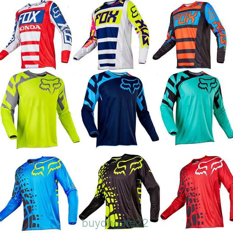 Camisetas para hombre, novedad, cuello redondo, Fox Letta, motocicleta todoterreno, camiseta de manga larga de secado rápido, ropa deportiva para ciclismo 7GS2