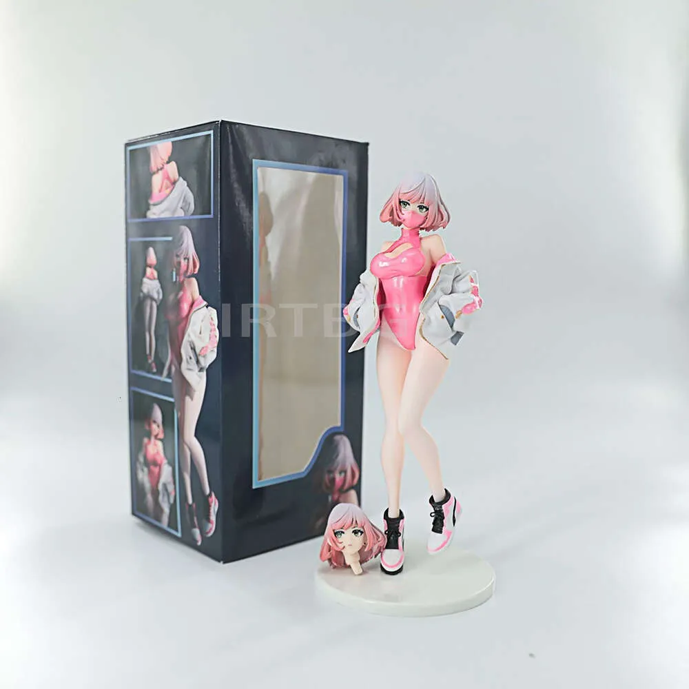 애니메이션 만화 25cm 마스크 소녀 오리지널 아트 루나 1/7 핑크 아스트럼 디자인 일본 애니메이션 PVC 액션 피겨 장난감 게임 수집 가능한 모델 인형