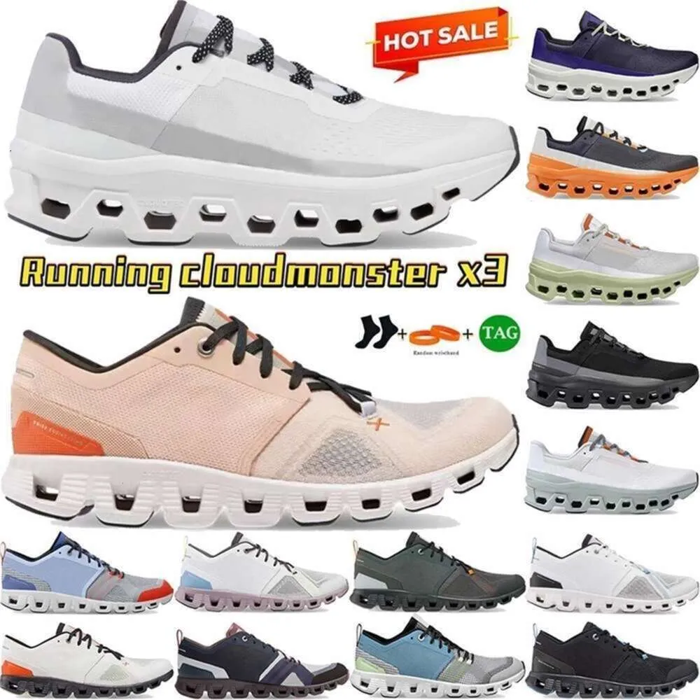 Schuhe Qualität Hohe Designer-Designer-Laufschuhe Cloudmonster Herren x 3 Undyed White Acai Purple Yellow Eclipse Turmeric Rose Sand Ivory Frame Black Cloud M