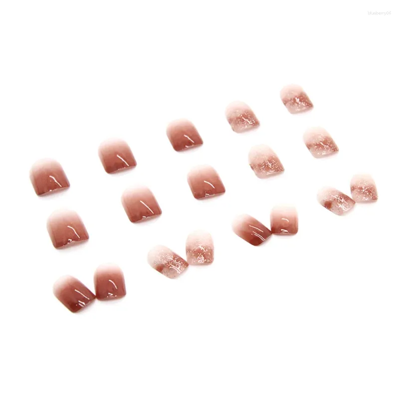 False Nails 24pcs Glossy Nail Salon Short Round Gentle Color Full Cover Artificial For Daily Office Routine Duties