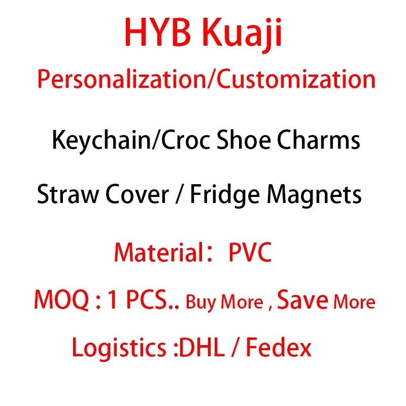 Chaînes Personnalisé Logo personnalisé / Conception Faible MOQ PVC Porte-clés Croc Charms Couverture de paille Personnalisation en gros Livraison gratuite DHL / Fedex