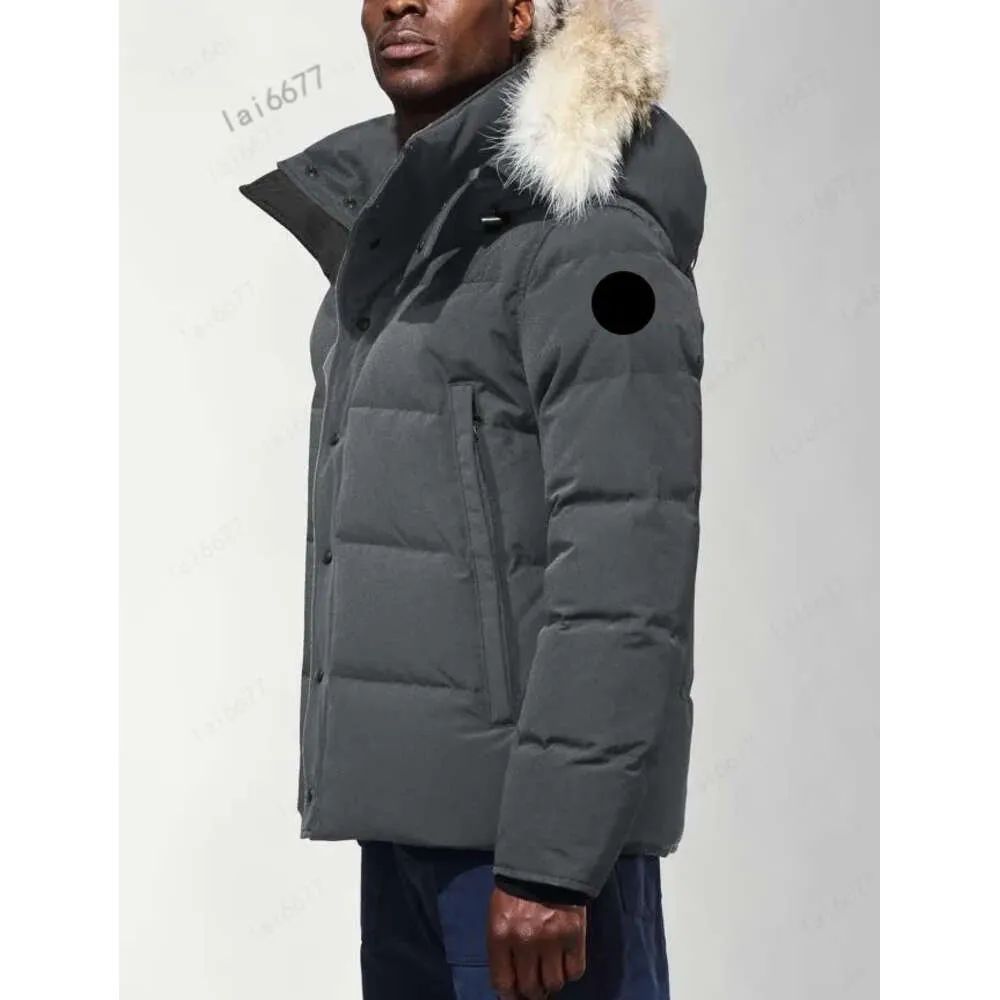 Kanada Puffer Ceketler Erkekler Tasarımcı Kürk Gerçek Çakal Dış Mekan Rüzgar Dergisi Jassen Dış Giyim Kapşonlu Fourrure Mantau Down Ceket Kış Ceket