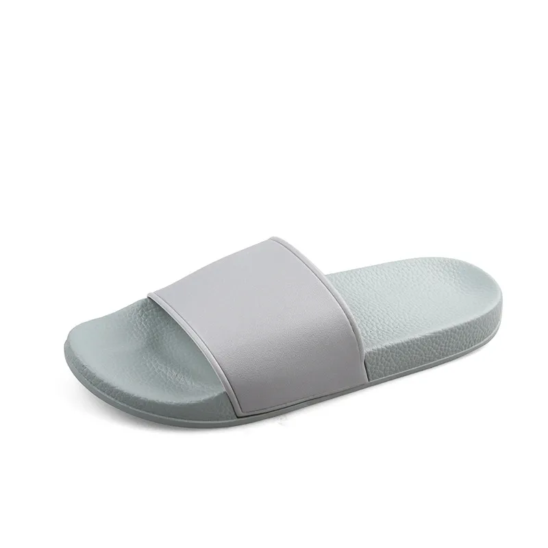 Пластиковые однотонные тапочки для мужчин и женщин, резиновые повседневные сандалии на плоской подошве, летние серые пляжные туфли, потертости