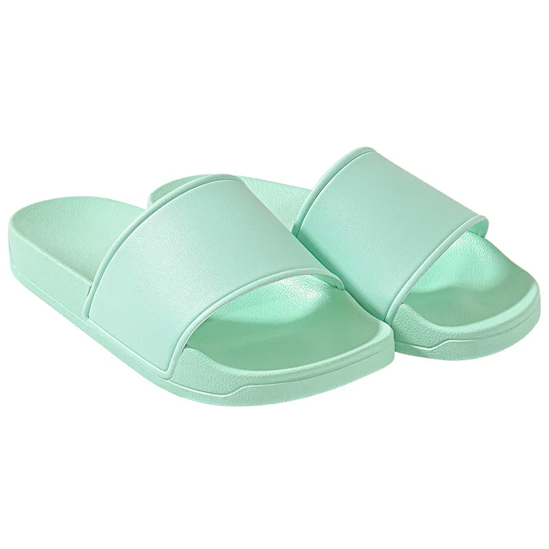 Pantofole in colori puri per uomo donna sandali casual in gomma piatta scarpe da spiaggia estive verde chiaro