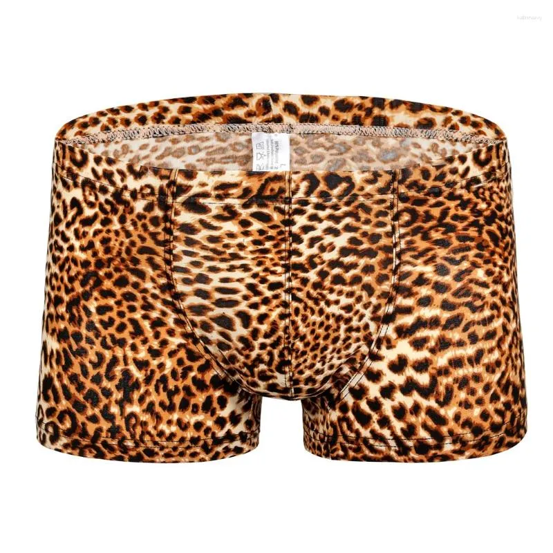 Underpants Underwear Comfortable Breathable Men's Leopard-Print Sexy Low-Waist Sweat-Absorbing Flat-Angle Underwear#3G