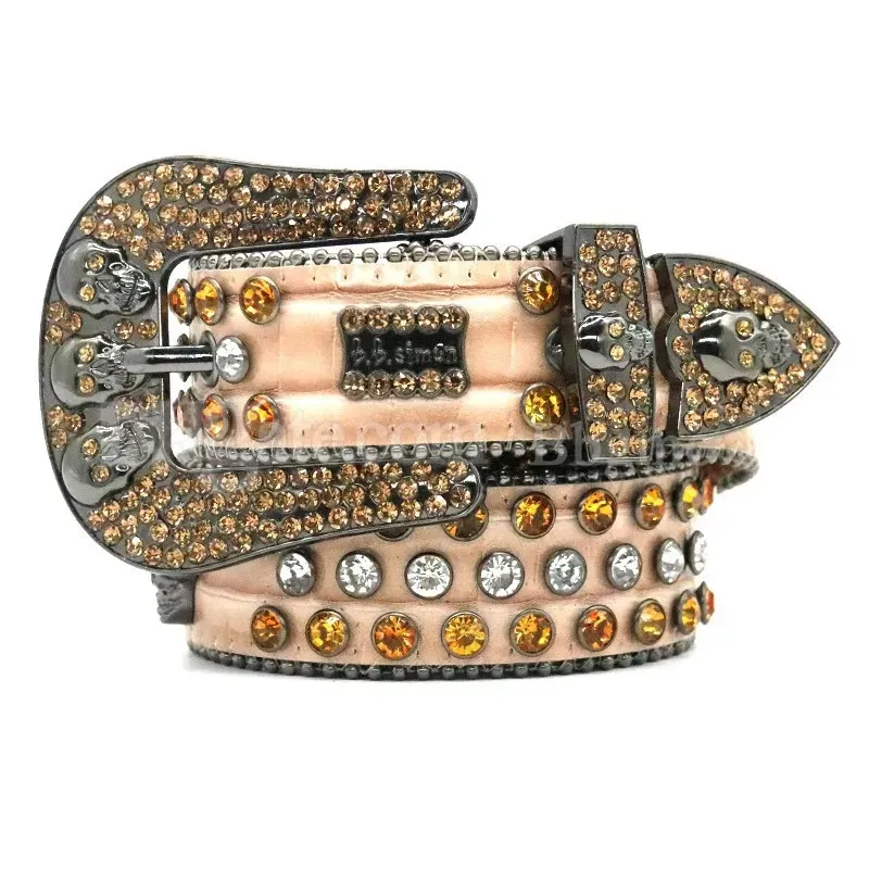 Colorful Diamond Chain Designer BB Belt For Men And... From 