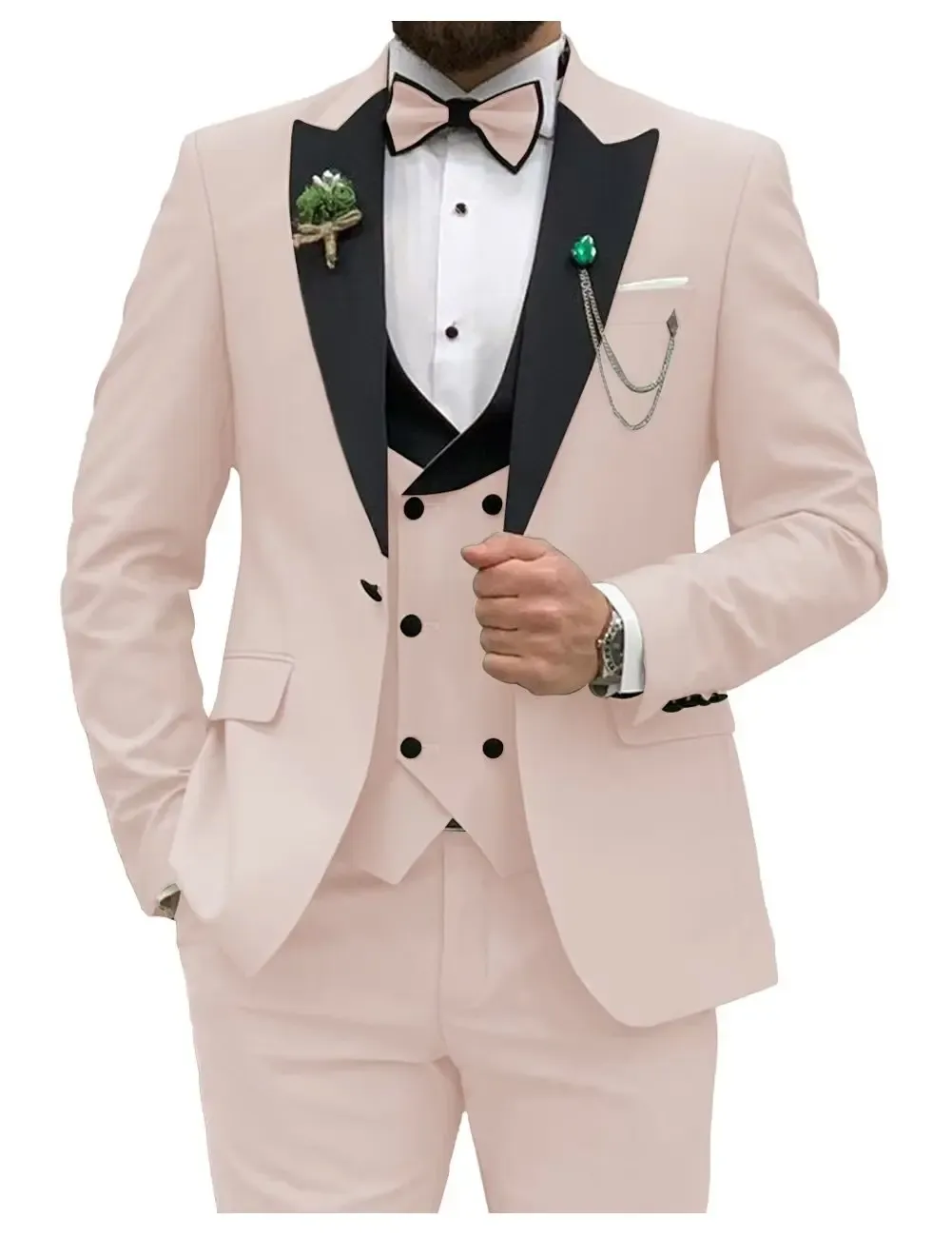 Suits Latest Men Suits Coat Pants Wedding Suit Designs Dress Tuxedo 3 pieces Slim Fit Male Spliced Lapel Costume Homme Groom Best Men