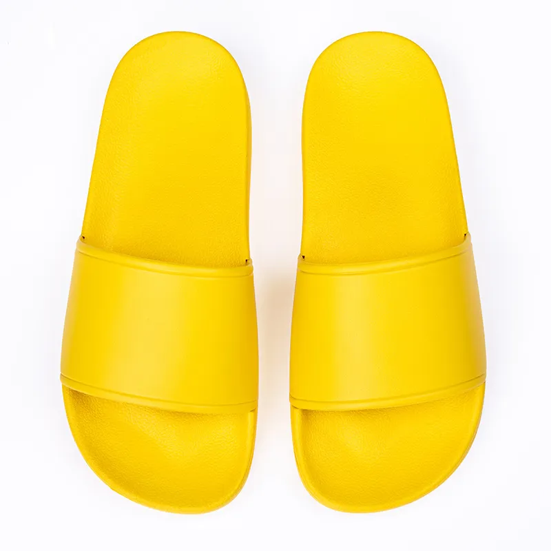 Sandalias y zapatillas de verano para hombres y mujeres, sandalias casuales planas y suaves de plástico para uso doméstico, color amarillo