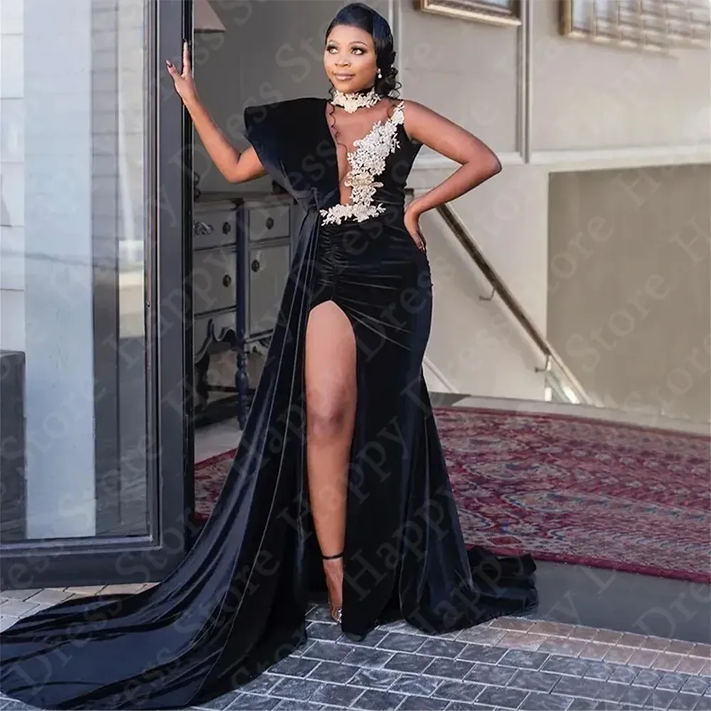 Black Saudi Evening Mermaid Velvet Applique One Shoulder Party Prom Dress  from Dhgate Evening Dresses - price 281.68