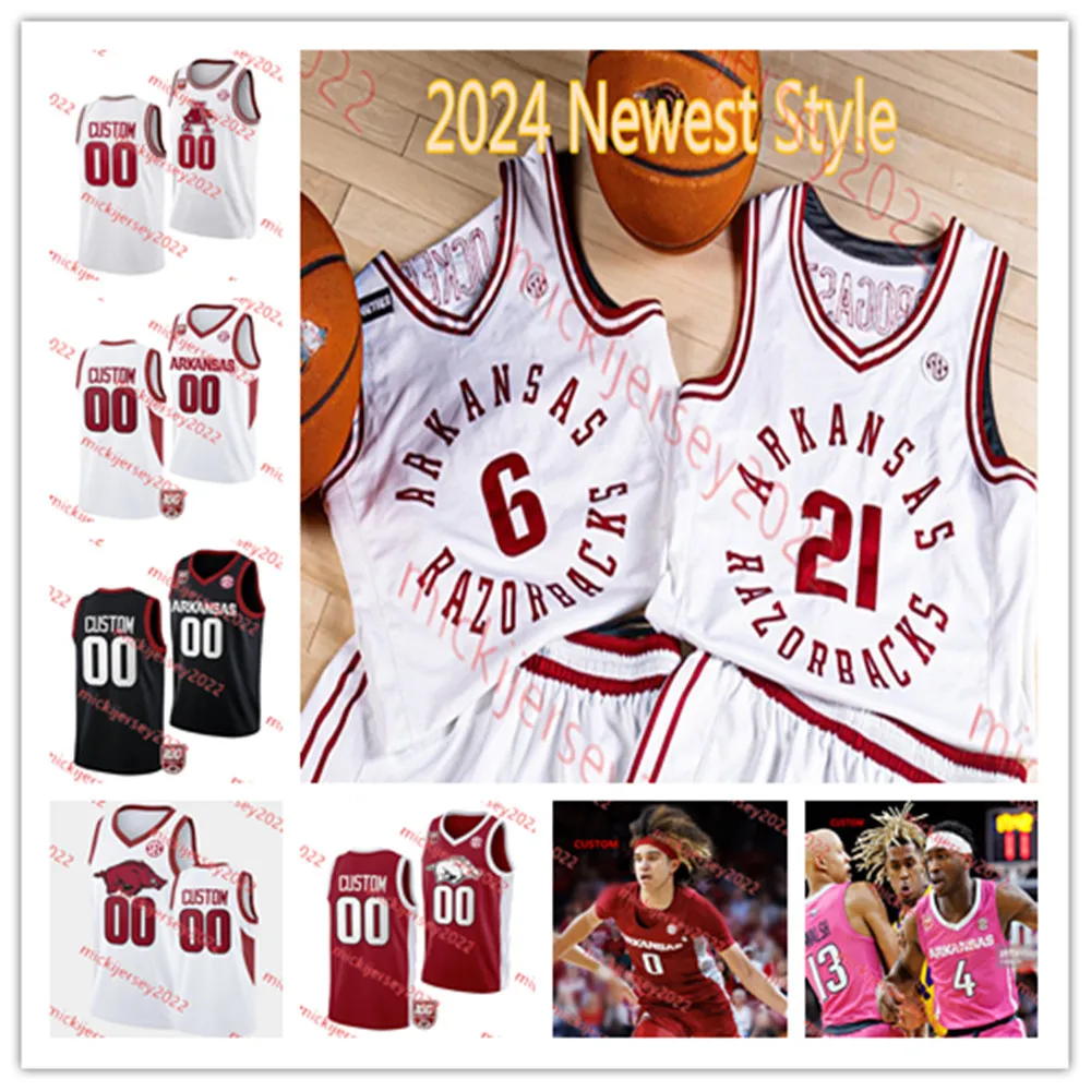 Anthony Black Arkansas Basketball Jersey Ricky Council IV Nick Smith Jr. Davonte Davis Trevon Brazile Arkansas Jerseys Costurados Personalizados