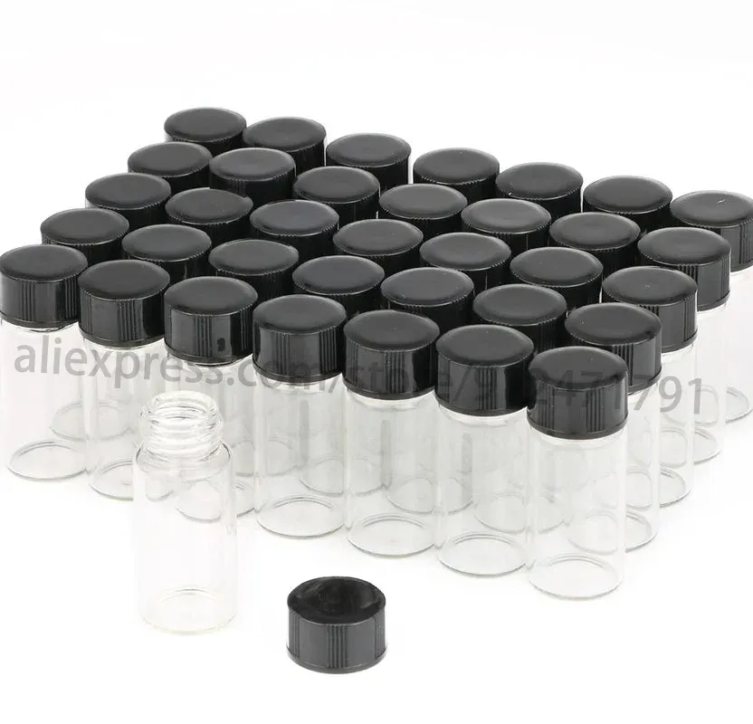 Butelka 100pcs 2ml 3ml 5 ml 10 ml przezroczysty brązowy brązowy szklany olejku eteryczny butelka cienkie szklane małe brązowe perfumy fiolki oleju próbka butelka testowa