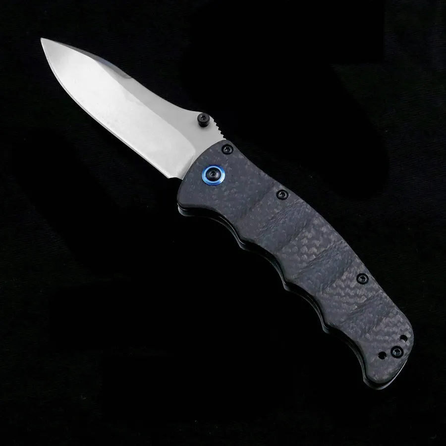 M390 Blade BM 484 Couteau pliant tactique Poignée en fibre de carbone Lavage de pierre En plein air Sauvage Survie Sécurité Couteaux de poche EDC Outil