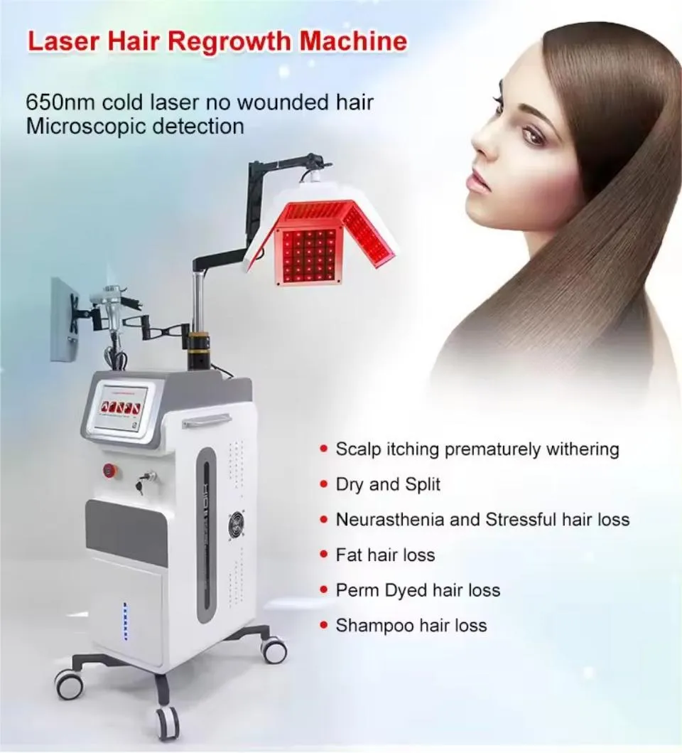 Rotlichttherapie LED-Haarnachwuchs-Therapiemaschine Laser-Haarwachstum Haarausfallbehandlung Kopfhauterkennungsanalysator Schönheitsmaschine