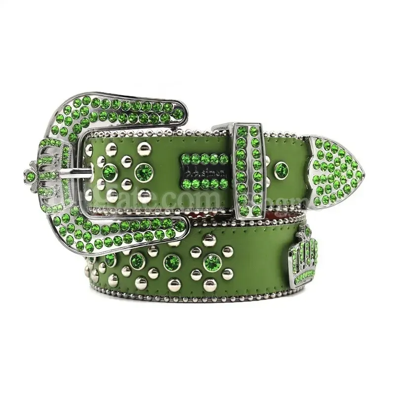 6286 Women’s 2.8cm Wide Leather Belt Fashion Gold Buckle Belts For Jeans Colorful Diamond Chain Designer BB Belt For Men And... From  main image 3