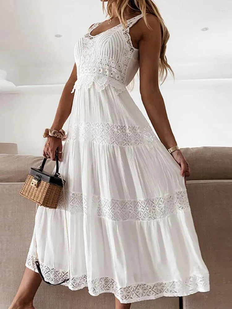 Women White Off Shoulder High Waist Lace Dresses Women White Off Shoulder High Waist Lace Dresses