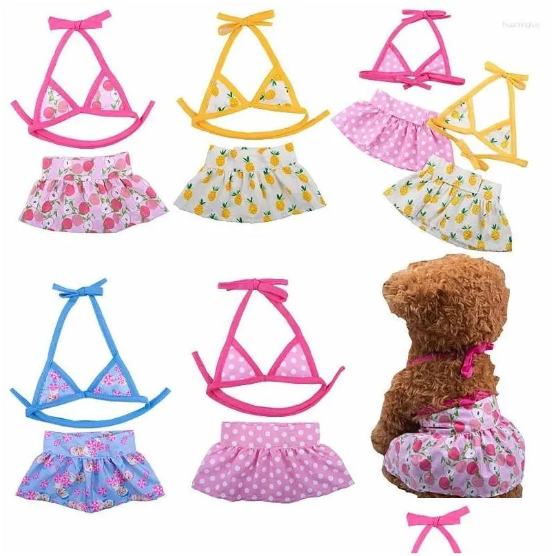 Hondenkleding Zomerkleding Bikiniset voor huisdieren Grappige badkleding Teddy Strandpop Kattenkleding voor honden Jurk Rokken Drop Delivery Home Ga Dhbrx