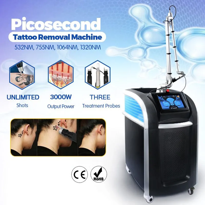 3000W Picosecond Pigment Laser Pigment Tatoo Tattoo Usuń nd yag z q przełącznikiem skóry rozjaśniająca.