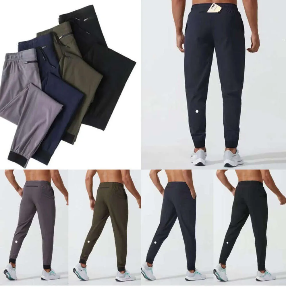 LU Womens LL Heren Jogger Lange Broek Sport Yoga Outfit Sneldrogend Trekkoord Gym Zakken Joggingbroek Broek Casual Elastische taille Fitness Allerlei mode Nieuw124