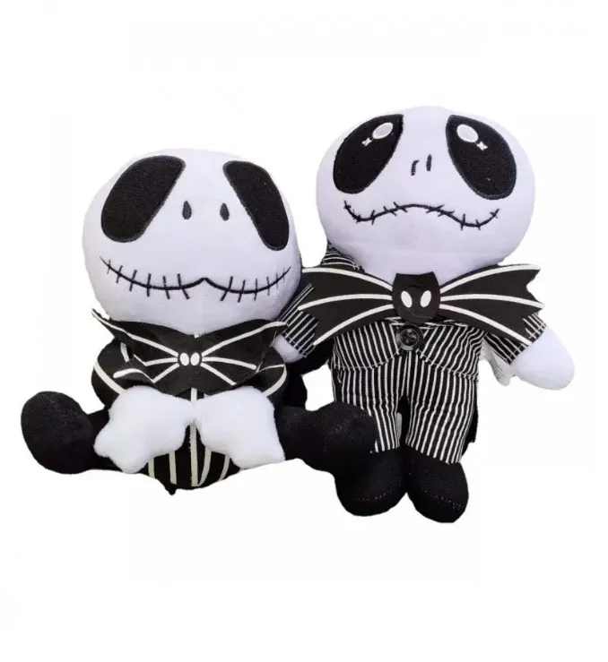 Brinquedo de pelúcia de pelúcia Halloween Skeleton Jack Thriller Namorada Lisa boneca Playmate infantil Decoração de casa Meninos Meninas Aniversário Dia das Crianças Natal