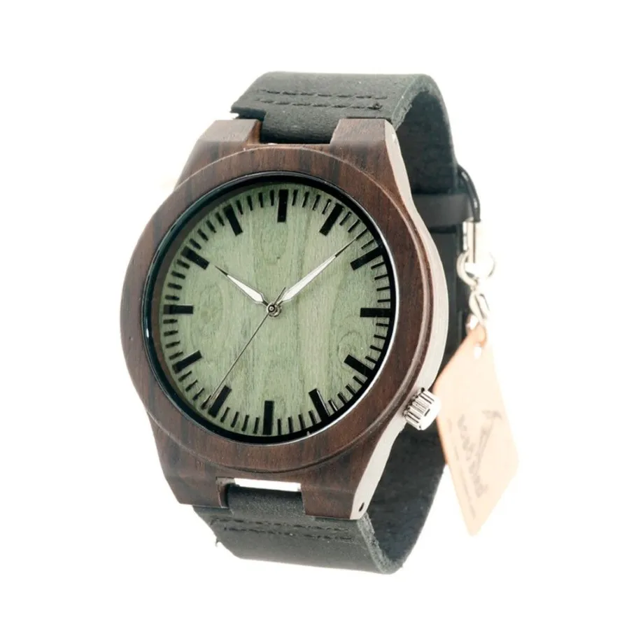 BOBO BIRD B14 – montre-bracelet Vintage en bois pour hommes, Style tendance, cadran vert, visage, cadeau pour amis, 1902