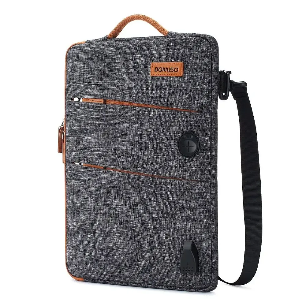 Рюкзак Domiso 11 13 14 15.6 17,3 дюйма водонепроницаемой пакет для ноутбука с USB -зарядным портом отверстия для наушника ноутбук ноутбук