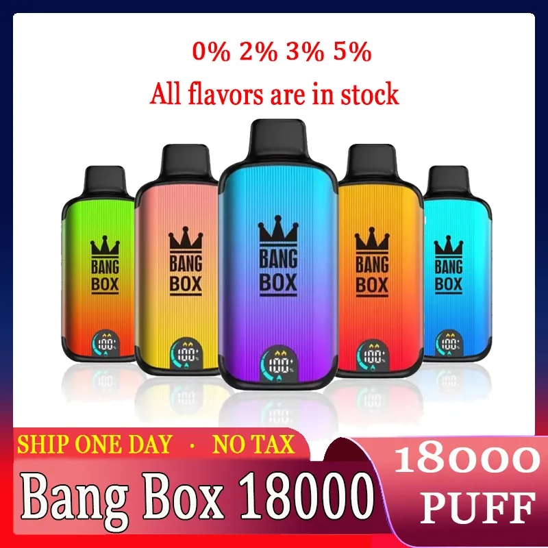 FU Originele Bang Box 18000 Bladerdeeg Wegwerpbladerdeeg 18k Vapes Pen 26 ml 18000 E-sigaret 0% 2% 3% 5% DUAL MESH Vaporizer Opladen Mesh Coil Vape Pen Bladerdeeg Vape 12000 trekjes versus 9000