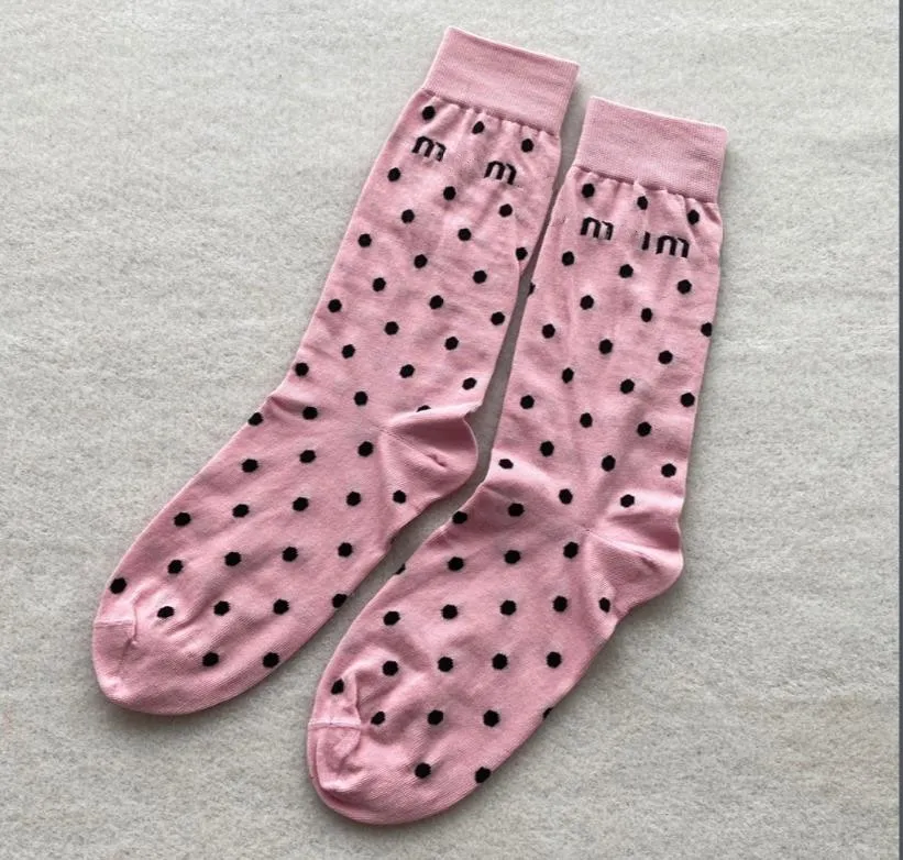 Дизайнерские хлопковые короткие носки для женщин мода Ladies Girls Spring Dot Sock Streetwear Hosieery