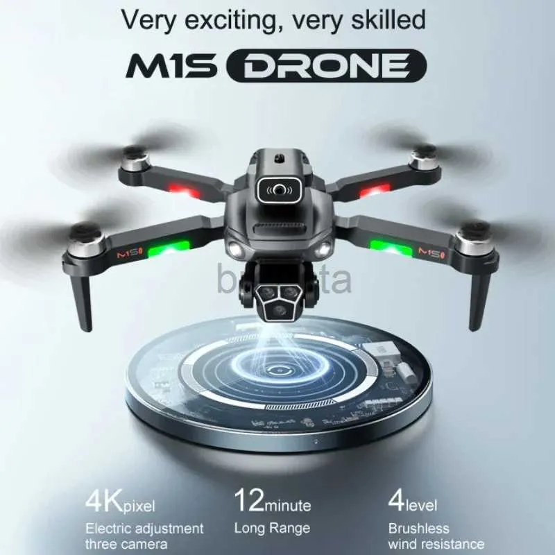Drones Drones 4K HD trois caméras moteur sans balais positionnement du flux optique évitement d'obstacles sur tous les côtés Drone jouet cadeaux ldd240313