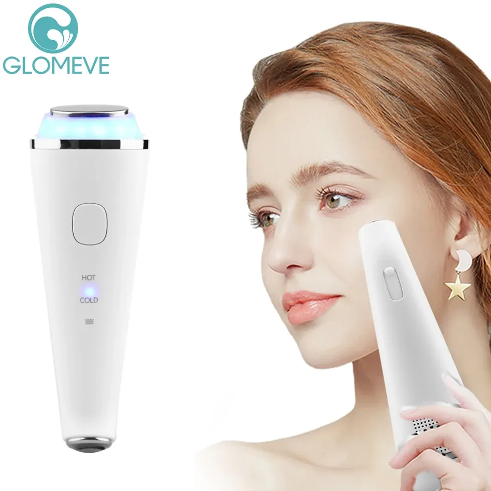 Enheter Hot Cold Hammer Cryoterapy Machine LED Fotonhud Rejuvenation Face Lyftande vibration Massager Antiaging Beauty Instrument