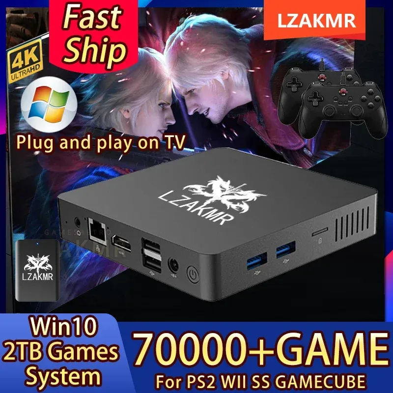 コンソールは、PS2/Wii/SS GameCube LZAKMR NEW B20用のWin10 2TBゲームシステム70000+ゲームコレクションでゲームの世界を征服する準備をします