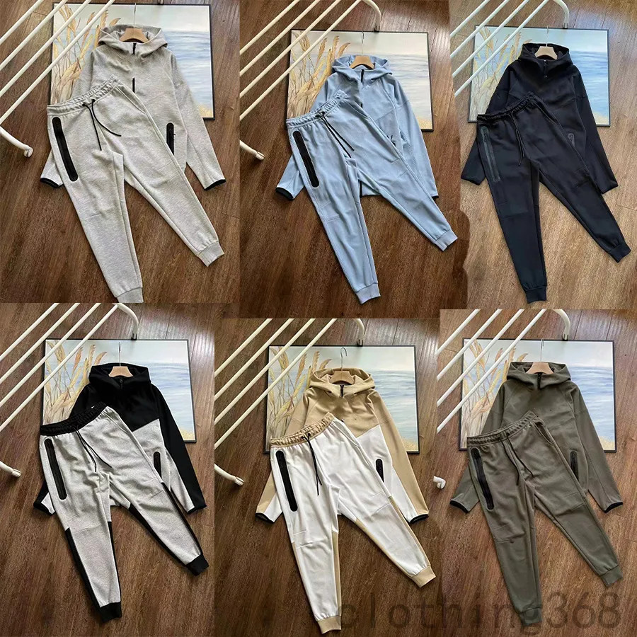 Designer nuova tuta in pile tecnico da uomo Set sportivo tuta da jogger Con cappuccio Stampa di lettere nuova stagione Set di abbigliamento sportivo comfort Tuta tinta unita techfleece