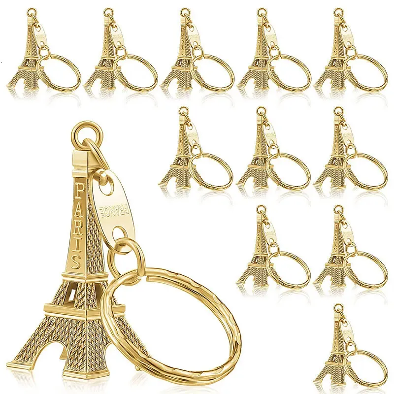 50 pçs paris torre eiffel forma chaveiro novidade gadget trinket lembrança presente de natal chaveiro 240219