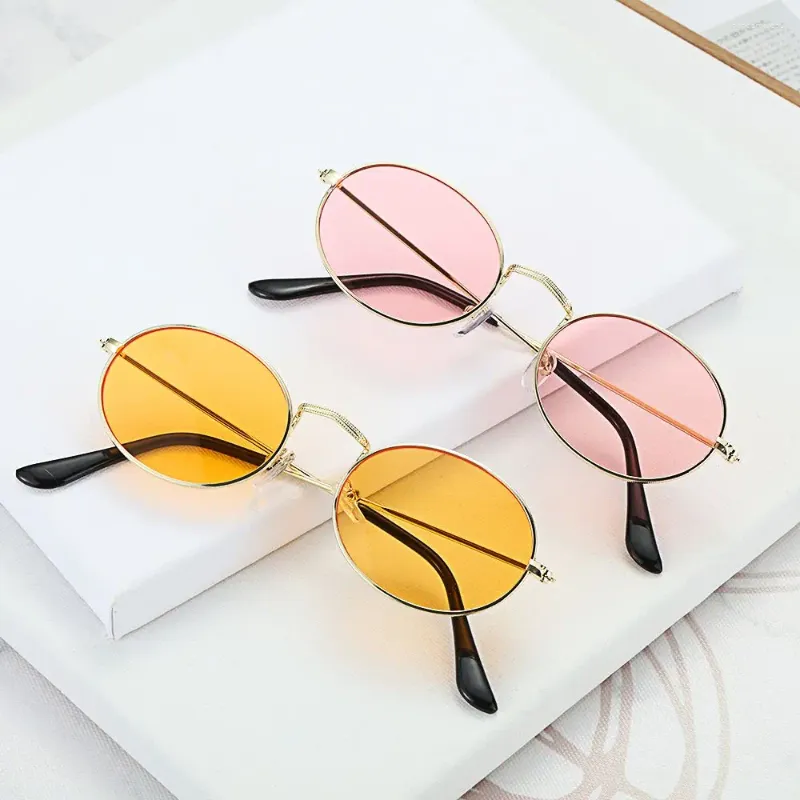 Sunglasses Fashion Unisex Metal Steampunk UV400 Oval Gradient Mirror Glasses Sun Men's Shades