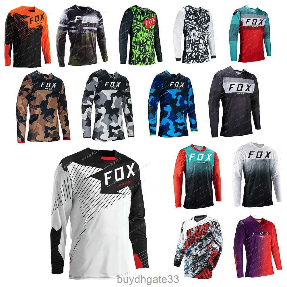 PJPQ Heren T-shirts Bat Fox Downhill Jersey Mountainbike Shirt Camiseta Motocross T-shirt Fietsen Enduro Mtb Maillot Ciclismo Hombre