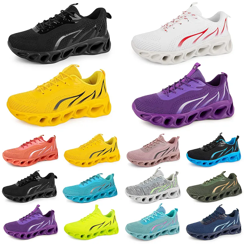 Hombres Mujeres zapatillas para correr entrenador de moda triple blanco rojo rojo verde azulado azul color verde azulado púrpura fucsia zapatillas deportivas transpirables sesenta y cuatro gai