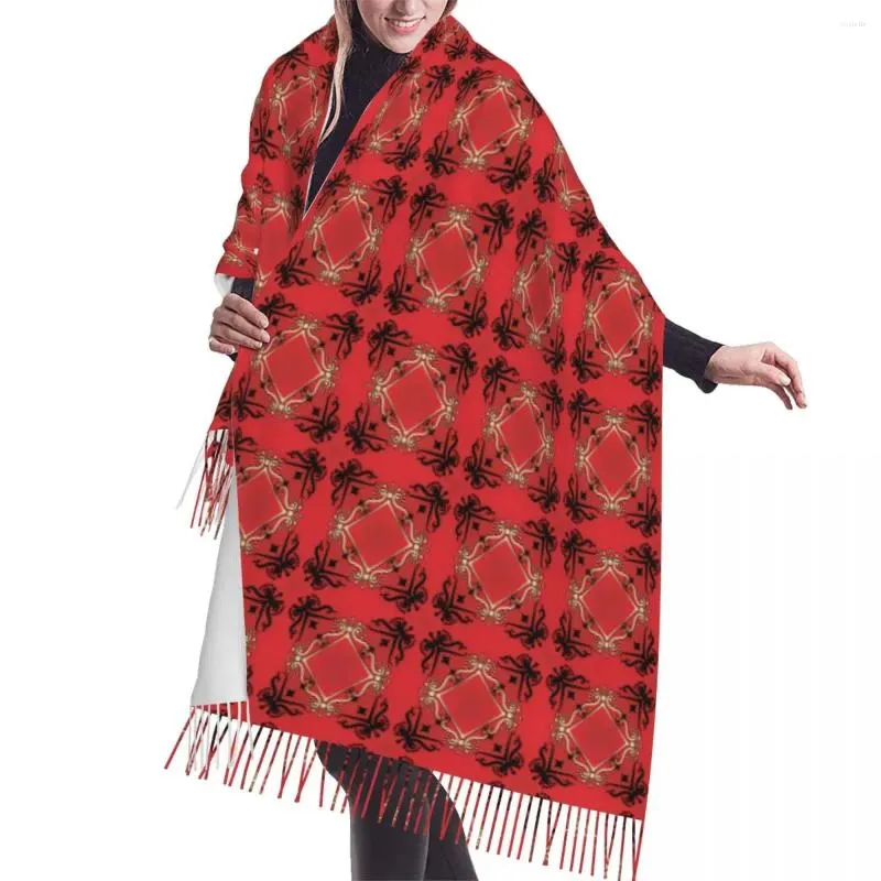 スカーフレディアラビアスタイルの長いマルチカラーパターン豪華な多才な女性冬の柔らかい暖かいタッセルショールラップスカーフ