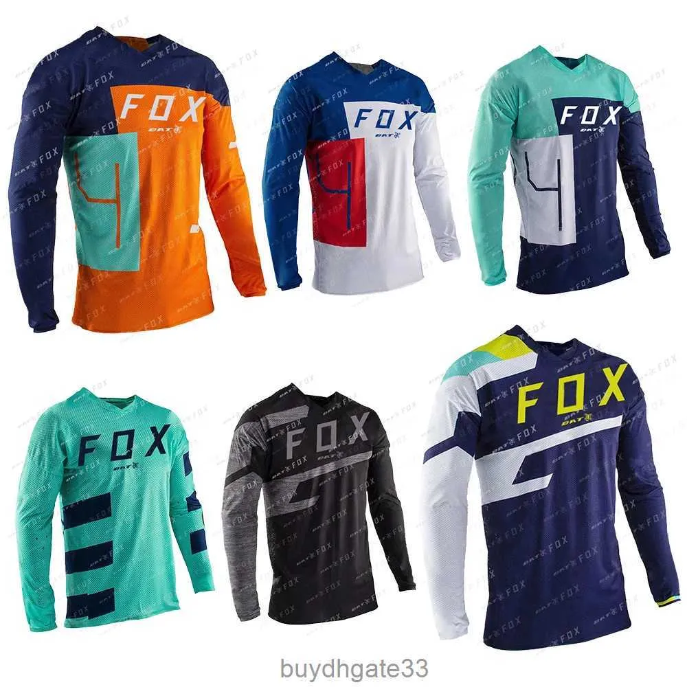 5JHM T-shirt da uomo Mens Bat Fox Mountain Bike Camicie Downhill Jersey Enduro Mtb Camicia Offroad Dh Bicicletta Motocross Camisas Ciclismo