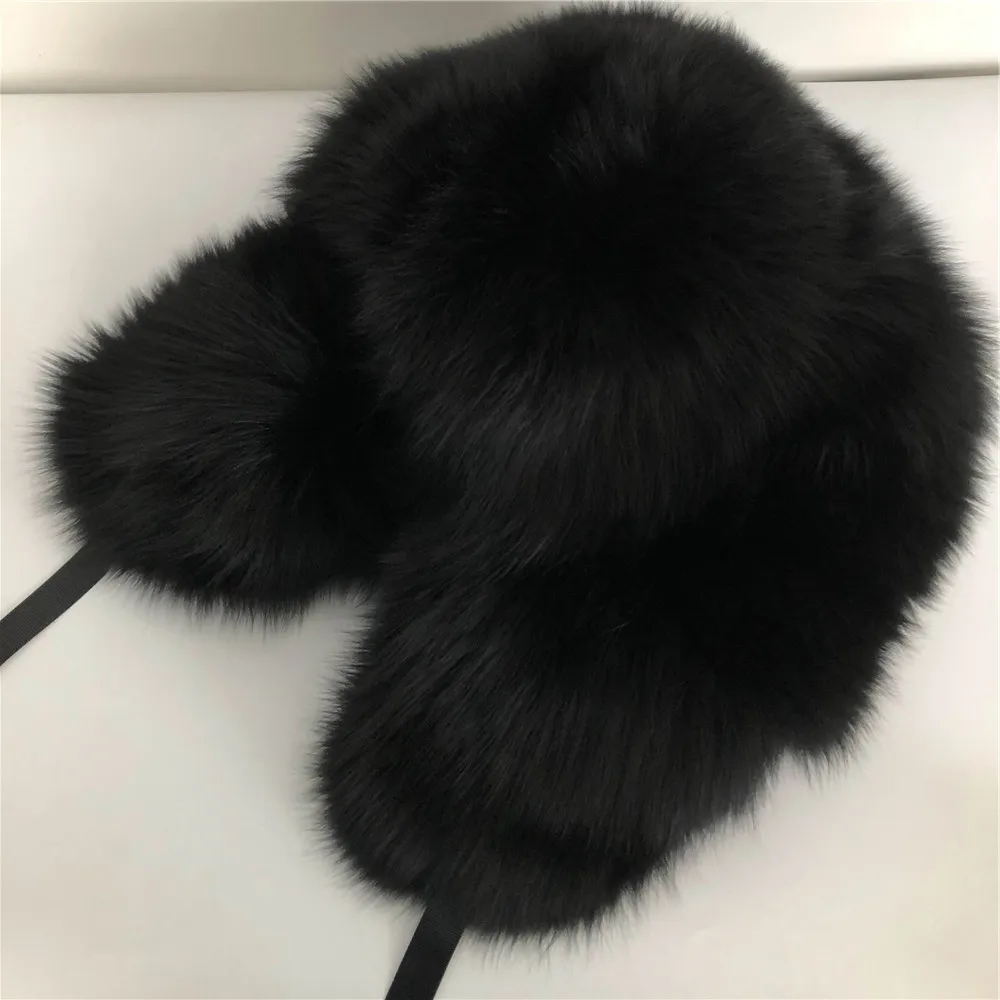 Unisex w pełni zadaszony prawdziwy lis furt hat hat Rosja ciepły łowca Ushanka cap hat hat