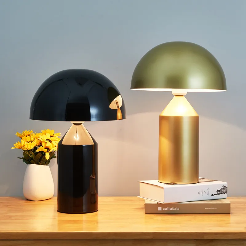 Lampe de Table en forme de champignon en fer, style nordique noir et doré, décoration d'intérieur, salon, bureau, chambre à coucher, Interface G9, lampe de bureau, lampe de chevet