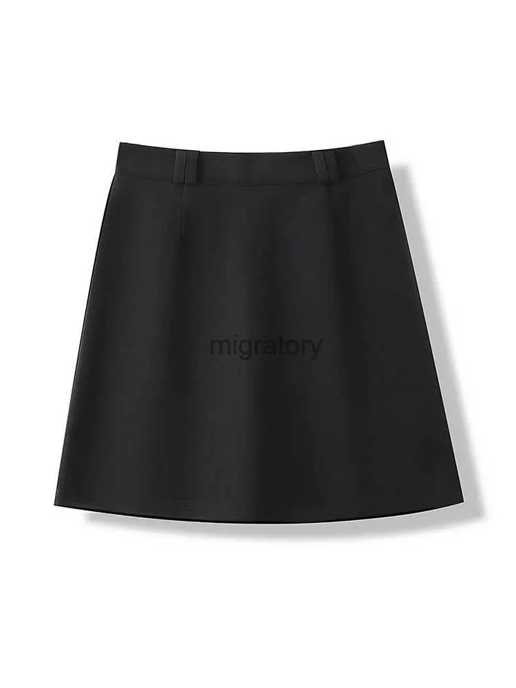 Saias Skorts Circyy Y2k Lã para Mulheres Moda Coreana Saia Preta Cintura Alta Quente Mini Com Forrado Primavera Outono 2024 YQ240223