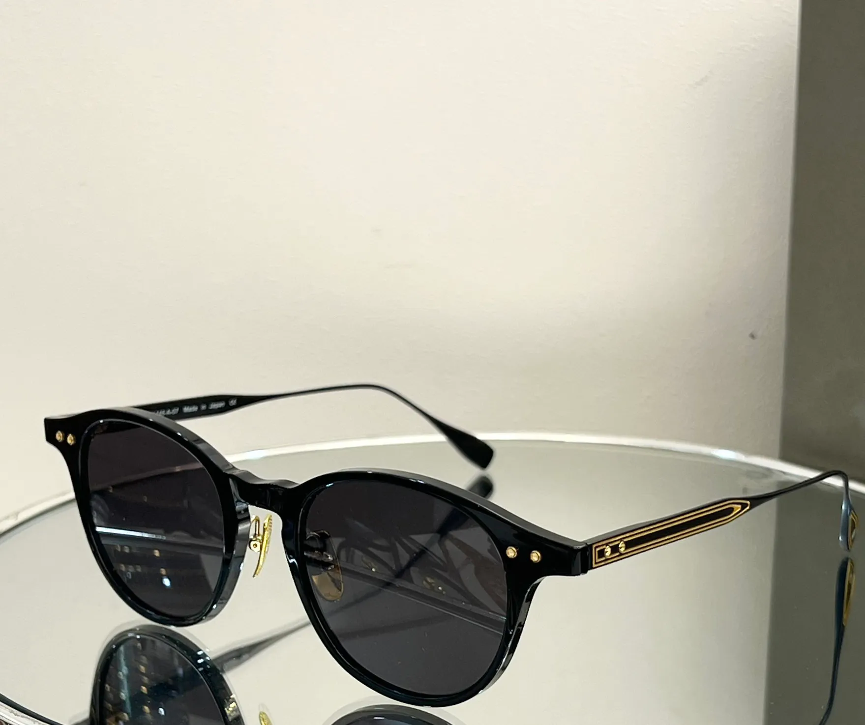 Retro Round Roundses Gold Gold/Dark Gray Lenses Ash Mens Gades Sonnenbrille Sunnies Gafas de Sol Uv400 Eyewear مع Box