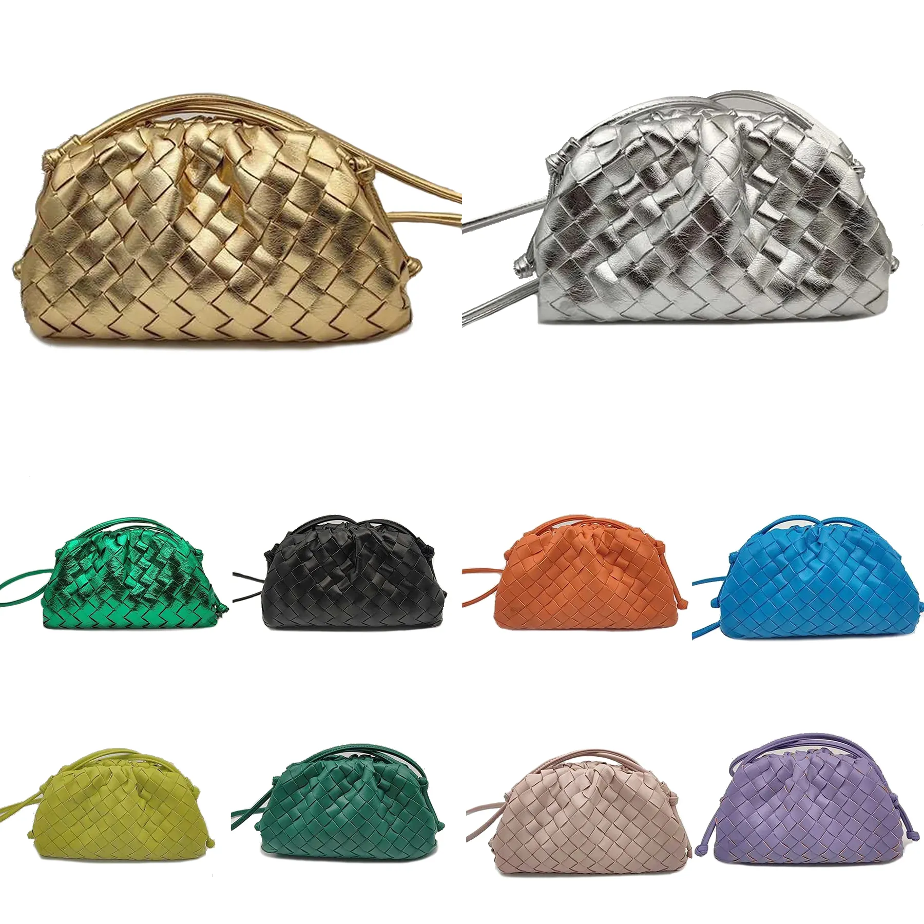 Luxurys Mini pochette Totes borse 10a borsa a tracolla di design di qualità da donna in pelle argento oro intrecciato hobo pochette da uomo weekend anche borsa a tracolla moda trucco