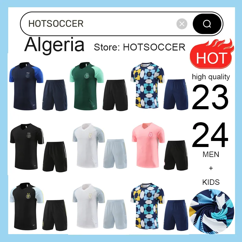 23/24 tuta per tracce Algeria Mahrez Shorts Shorts Maglie di calcio Algerie Bounedjah Surviter Maillot de Foot Feghoul Sportswear Football Day Face