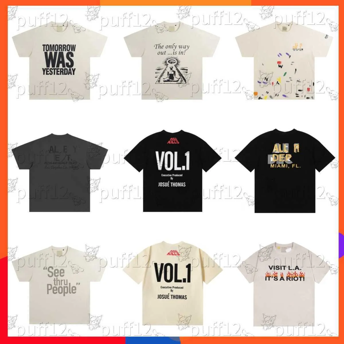 Diseñador de camisetas Galería Depentst Verano Ropa de lujo Moda Casual Deportes Camisetas de manga corta para hombres y mujeres Serie Negro Rojo Marrón