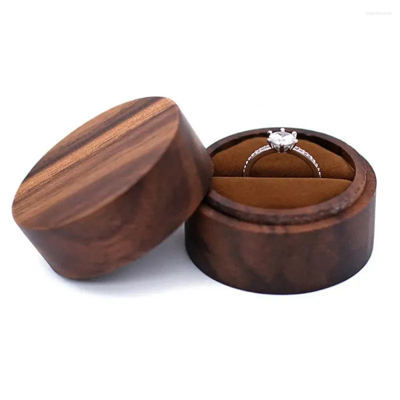 Jewelry Pouches Exquisite Craftsmanship Ring Box Vintage Wooden Storage For Proposal Engagement Handmade Rustic Valentine