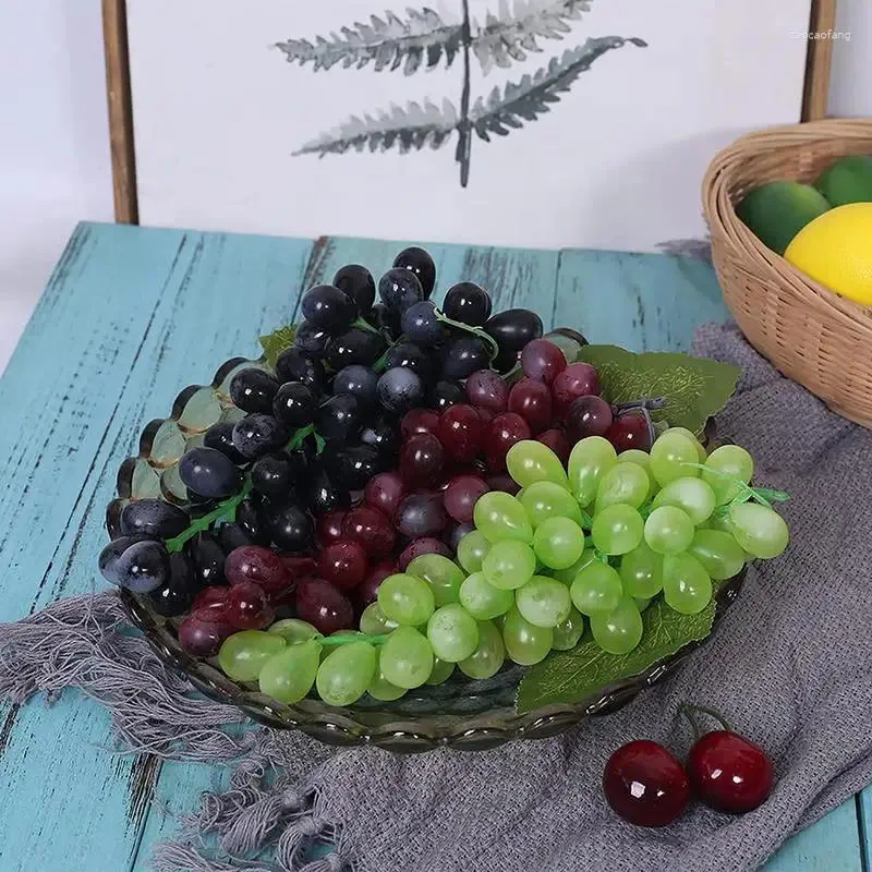 Party Decoration Artificial Fruit High Simulation Fake Grapes Cluster 18Pcs Fruits Po Props Shop DisplayModel